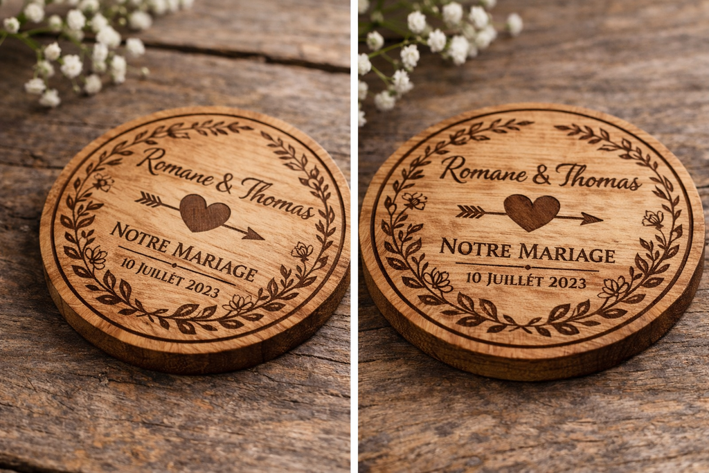 Dessous de verre mariage