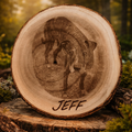 ✨ Portrait personnalisé gravé sur rondin de bois ✨