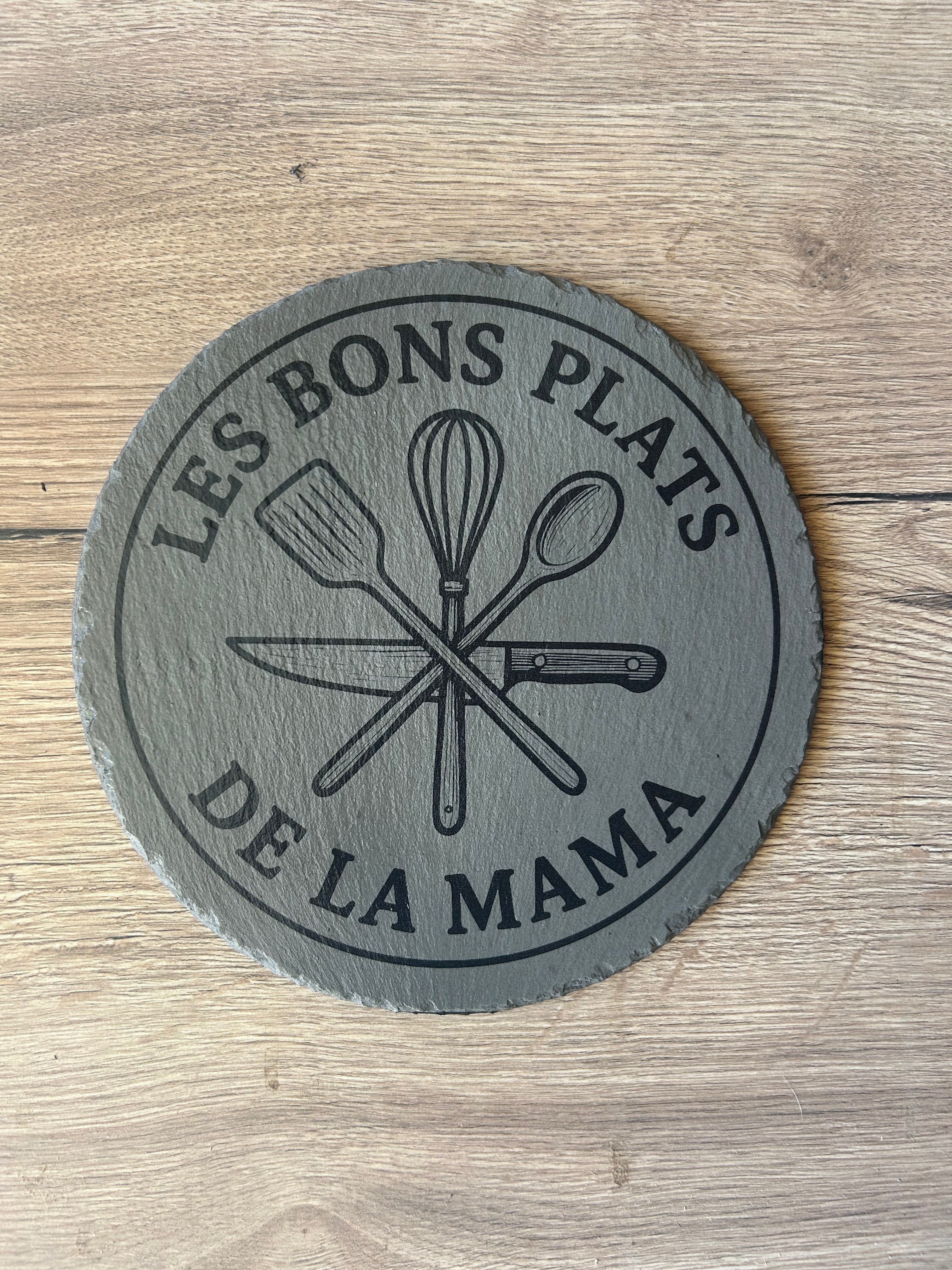 Dessous de plat cadeau maman en ardoise