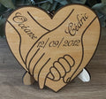 Coeur en bois gravé